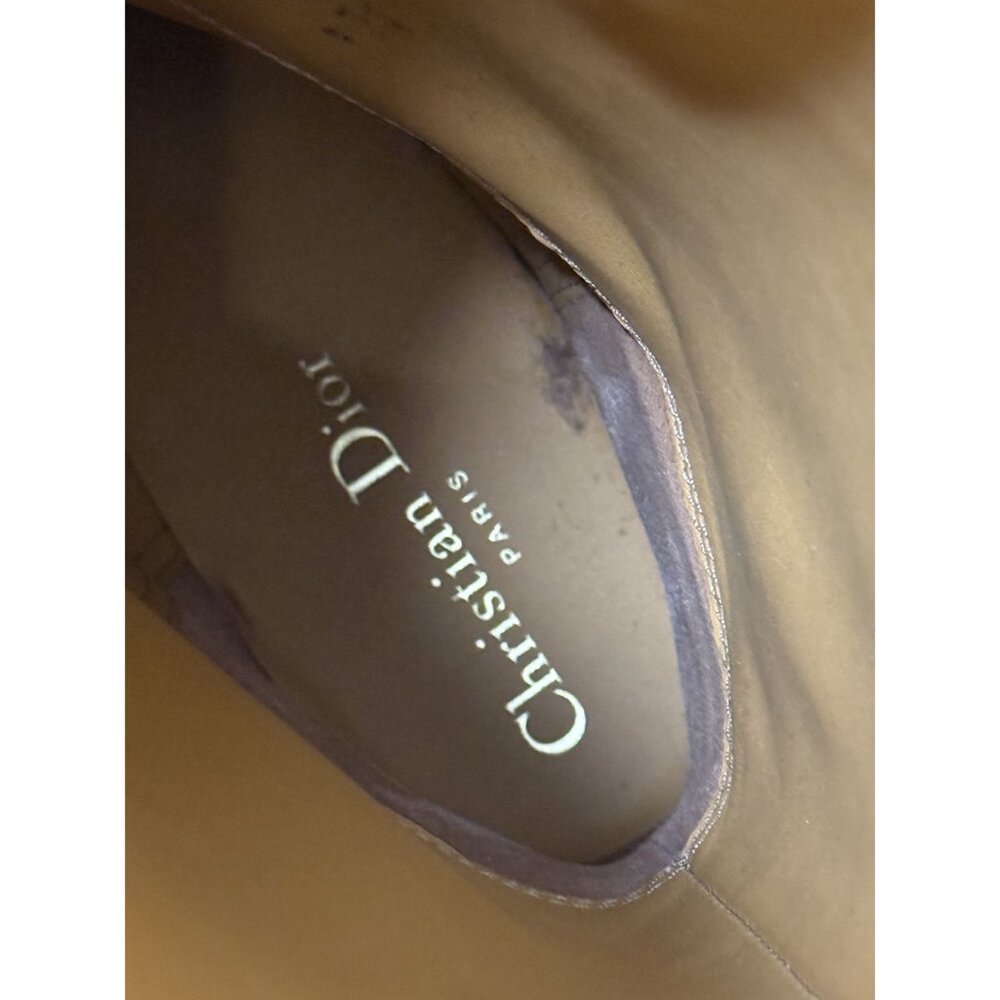 Christian Dior Womens Two-Tone Leather Tall Riding Boots Black & White Size 38.5 - Picture 5 of 15